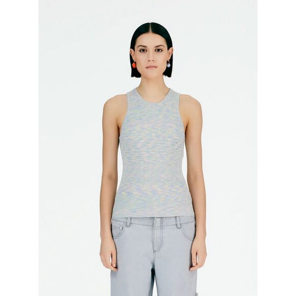 Tibi printed combed cotton ribbed tank - Picture 4 of 6